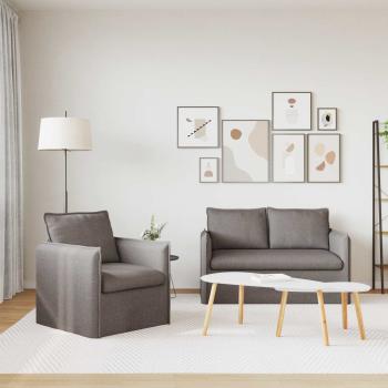 Sofa 2 pcs Taupe Metall