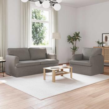 ARDEBO.de - Sofa 2 pcs Taupe Metall