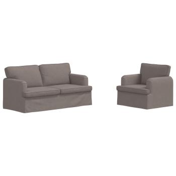 Sofa 2 pcs Taupe Metall