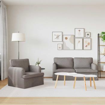 Sofa 2 pcs Taupe Metall