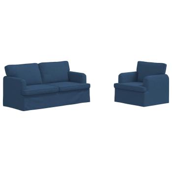 Sofa 2 pcs Blau Metall