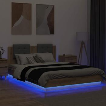 Bettgestell mit Kopfteil Artisan-Eiche 120 x 200 cm