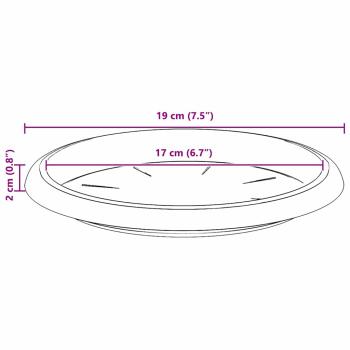 Runde Blumenplatte 6 pcs Ziegelrot Ø 14 x 2 cm Kunststoff