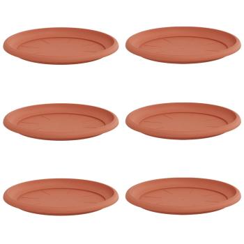 Runde Blumenplatte 6 pcs Ziegelrot Ø 14 x 2 cm Kunststoff