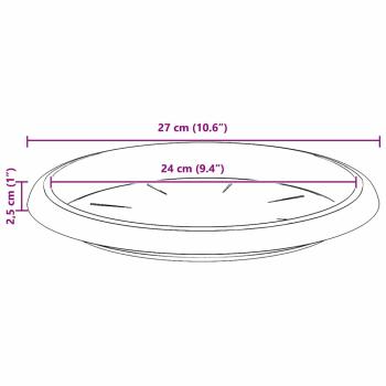 Runde Blumenplatte 6 pcs Ziegelrot Ø 14 x 2 cm Kunststoff