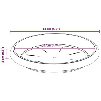 Runde Blumenplatte 24 pcs Ziegelrot Ø 14 x 2 cm Kunststoff