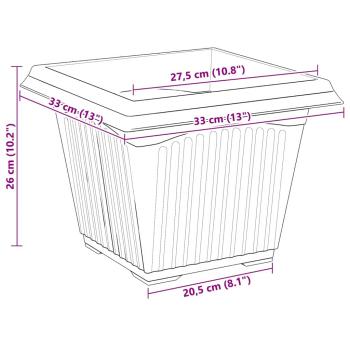 Quadratischer Blumentopf 24 pcs Schwarz 43 x 43 x 33,5 cm