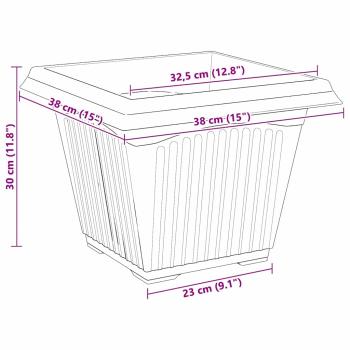 Quadratischer Blumentopf 24 pcs Schwarz 43 x 43 x 33,5 cm