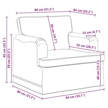 Sofa Taupe 142 x 80 x 85 cm Metall