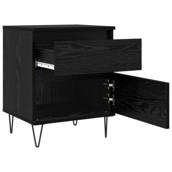 Bettschrank Schwarz Eichen-Optik 40 x 35 x 50 cm Holzwerkstoff