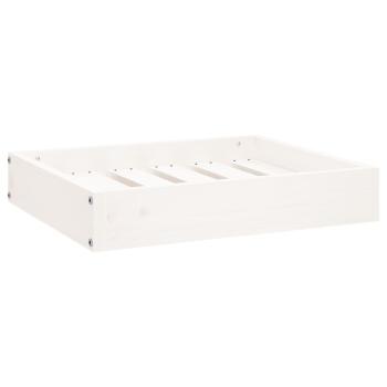 Hundebett Weiß 51,5x44x9 cm Massivholz Kiefer