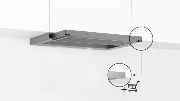 Neff D46BR22X2 N30 Flachschirmhaube, 60 cm breit, 394 m³/h, 3 leistungsstufen, Silbermetallic