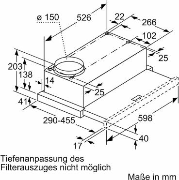 Neff D46BR22X2 N30 Flachschirmhaube, 60 cm breit, 394 m³/h, 3 leistungsstufen, Silbermetallic