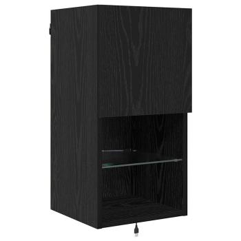 TV-Wandgeräte Wandmontiert Schwarz Eichen-Optik Holzwerkstoff