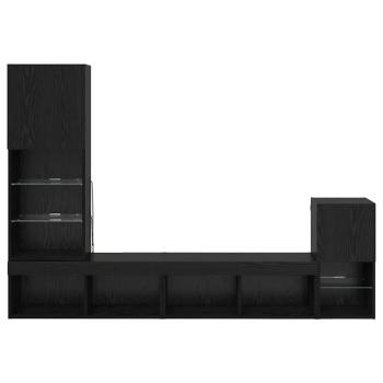 TV-Wandgeräte Wandmontiert Schwarz Eichen-Optik Holzwerkstoff