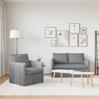 ARDEBO.de - Sofa 120cm 2 pcs Hellgrau Metall