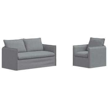 Sofa Set 2 stk. Hellgrau Stoff