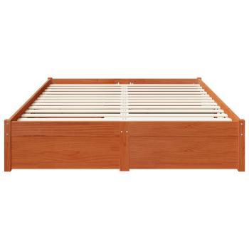 Bettrahmen Wachsbraun 160 x 200 cm Massivholz Kiefer
