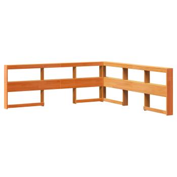 Bücherregal-Bett mit Kopfteil 2 pcs Wachsbraun 200 x 200 cm