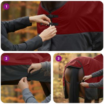 Pferdedecke Dunkelgrün und Schwarz 125 cm Polyester