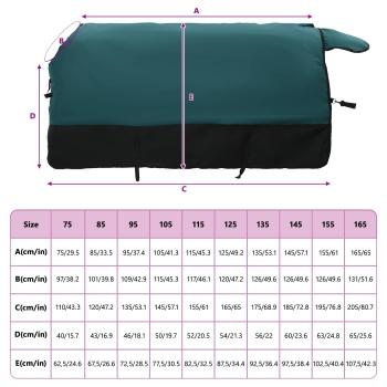 Pferdedecke Dunkelgrün und Schwarz 145 cm Polyester