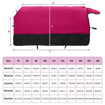 Pferdedecke Rosa und Schwarz 75 cm Polyester