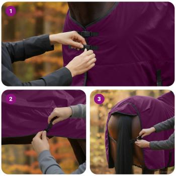 ARDEBO.de - Pferdedecke Dunkelgrün und Schwarz 165 cm Polyester