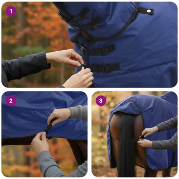 Pferdedecke Dunkelgrün und Schwarz 75 cm Polyester