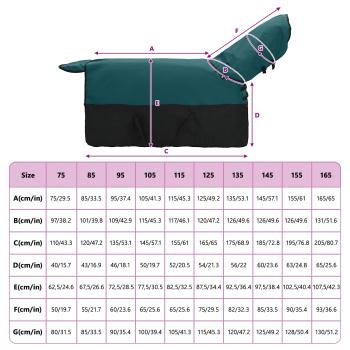 Pferdedecke Dunkelgrün und Schwarz 95 cm Polyester