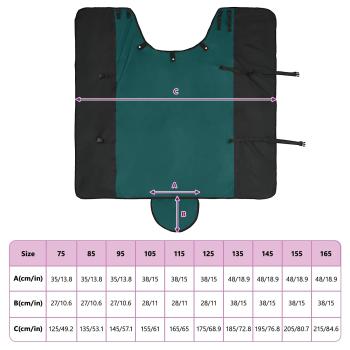Pferdedecke Dunkelgrün und Schwarz 95 cm Polyester