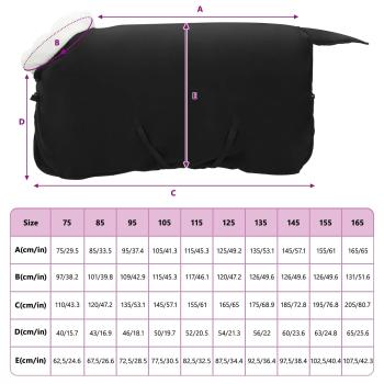 Pferdedecke Schwarz 75 cm Polarfleece