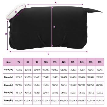 Pferdedecke Schwarz 145 cm Polarfleece