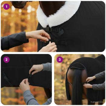 Pferdedecke Schwarz 145 cm Polarfleece