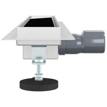 Duschabfluss mit Glasabdeckung Schwarz 50 cm Edelstahl 304