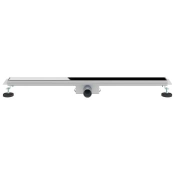 ARDEBO.de - Duschabfluss mit Glasabdeckung Schwarz 100 cm Edelstahl 304