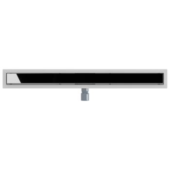 Duschabfluss mit Glasabdeckung Schwarz 100 cm Edelstahl 304