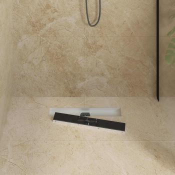 Duschabfluss mit Glashülle und 360° Siphon Schwarz 50 cm