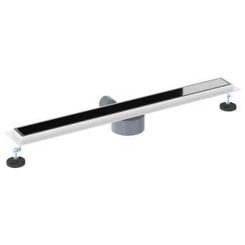 Duschabfluss mit Glashülle und 360° Siphon Schwarz 80 cm