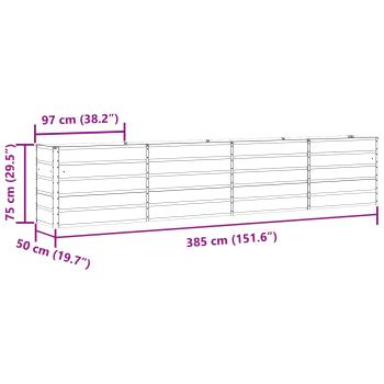 Pflanzkübel Elfenbein 480 x 50 x 45 cm Verzinkter Stahl