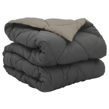 Ganzjahresbettdecke Hellgrau und Anthrazit 220 x 155 cm