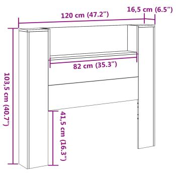 Kopfteil-Schrank mit LED Sonoma Holzwerkstoff