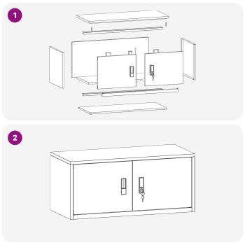 Aufbewahrungsschrank Rosa 90 x 40 x 40 cm Kaltgewalzter Stahl