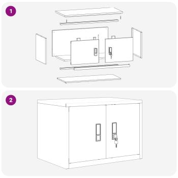 Aufbewahrungsschrank Rosa 60 x 40 x 40 cm Kaltgewalzter Stahl