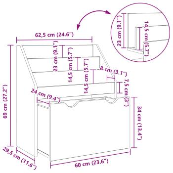 Kinderregal Sonoma-Eiche 60 x 29,5 x 69 cm Holzwerkstoff