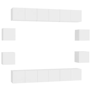 10-tlg. TV-Schrank-Set Weiß Holzwerkstoff