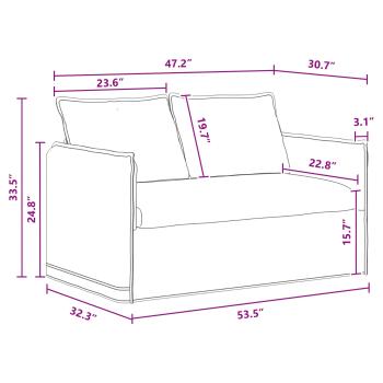 Sofa 120cm 2 pcs Dunkelgrau Metall