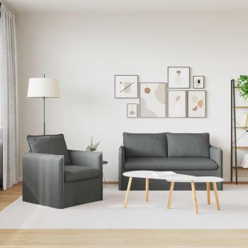 Sofa 140cm 2 pcs Dunkelgrau Metall