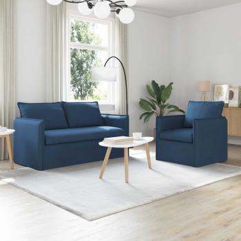 ARDEBO.de - Sofa 140cm 2 pcs Blau Metall