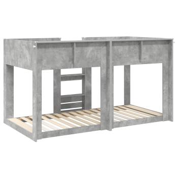 Etagenbett für Kinder Beton Grau 90 x 200 cm Holzwerkstoff