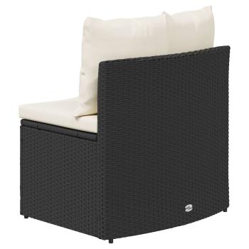 Sofa Set 2 stk. Schwarz Massives Akazienholz und Poly Rattan